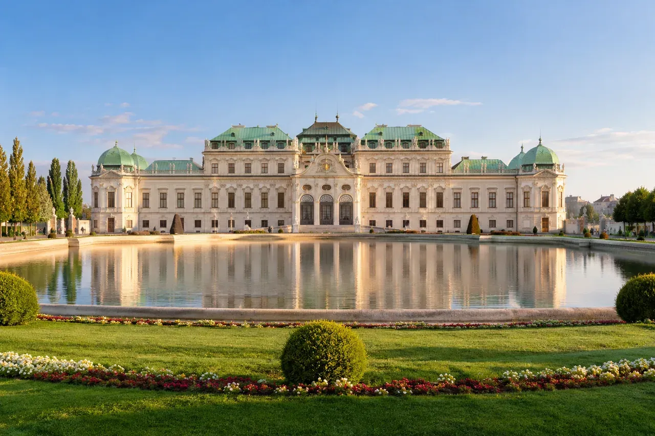 Illustrative city scene of Vienna, Austria.