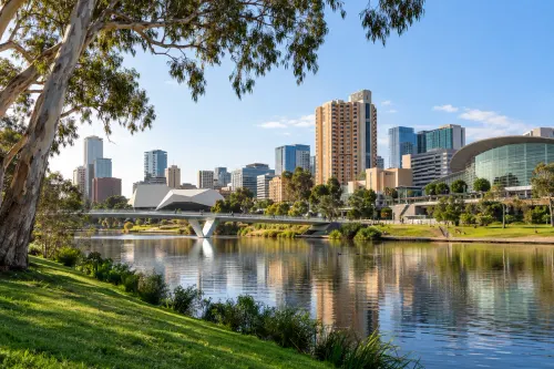 Illustrative city scene of Adelaide, Australia.