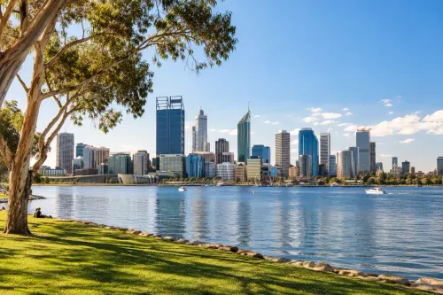 Illustrative city scene of Perth, Australia.