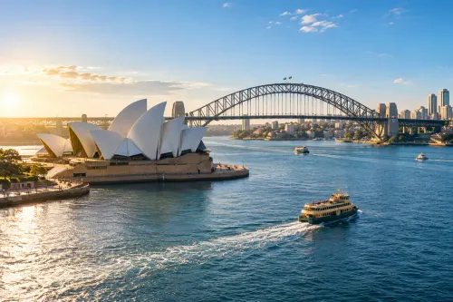 Illustrative city scene of Sydney, Australia.