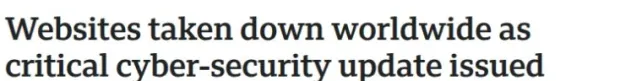 Websites taken down worldwide as critical cyber-security update issued