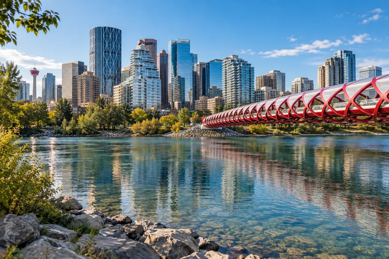 Illustrative city scene of Calgary, Canada.