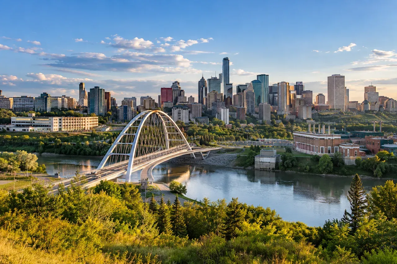 Illustrative city scene of Edmonton, Canada.