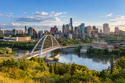 Illustrative city scene of Edmonton, Canada.