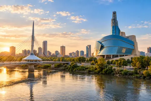 Illustrative city scene of Winnipeg, Canada.