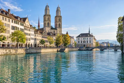 Illustrative city scene of Zurich, Switzerland.
