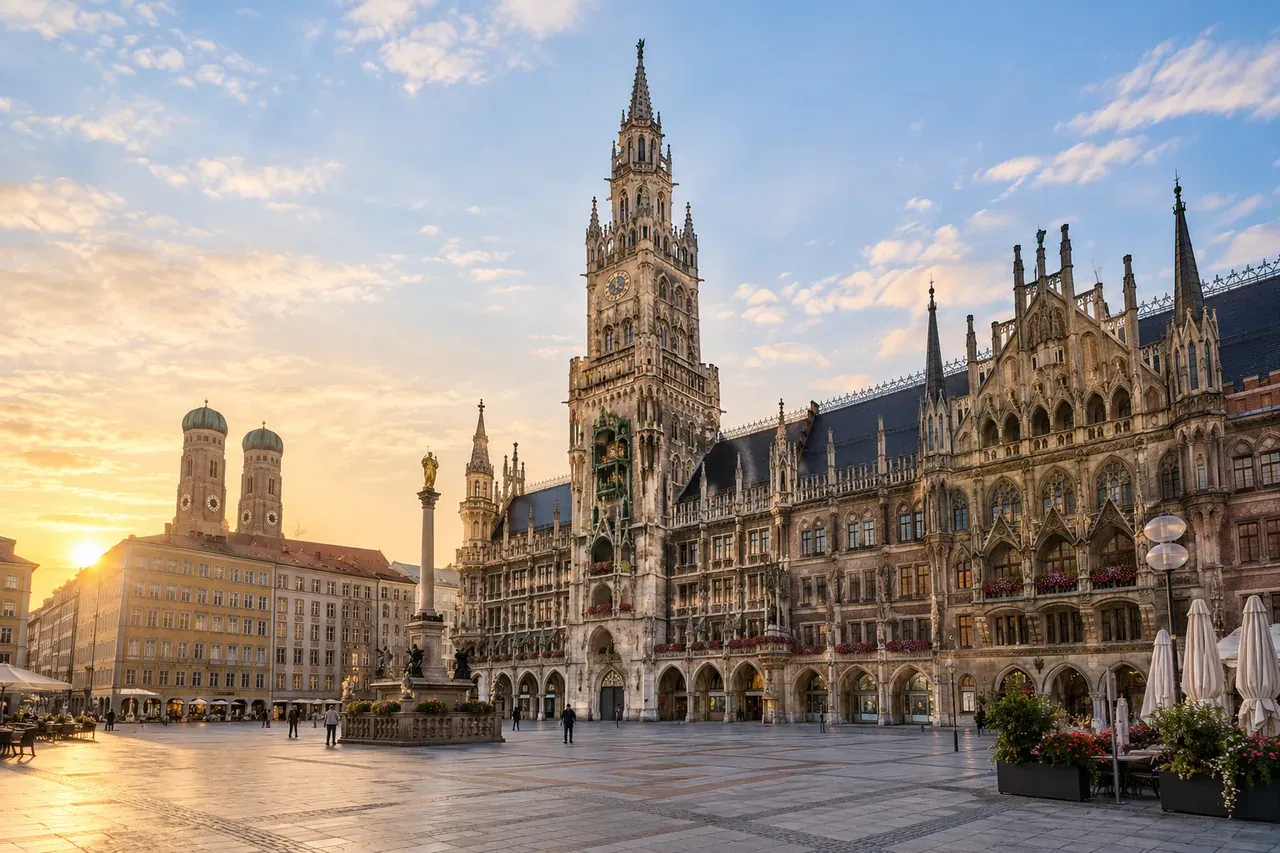 Illustrative city scene of Munich, Germany.