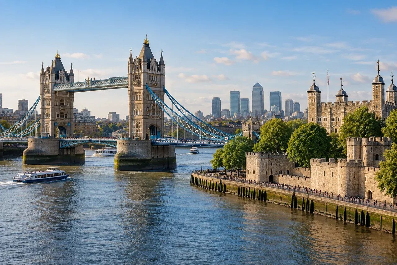 Illustrative city scene of London, United Kingdom.