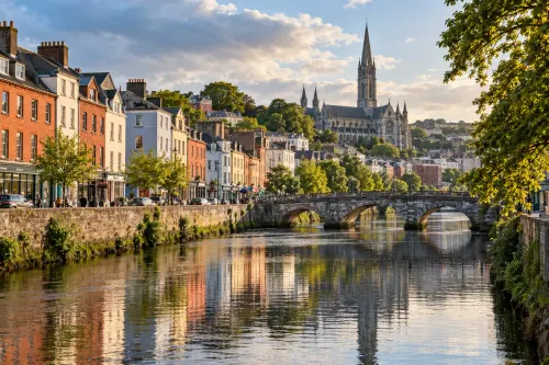 Illustrative city scene of Cork, Ireland.