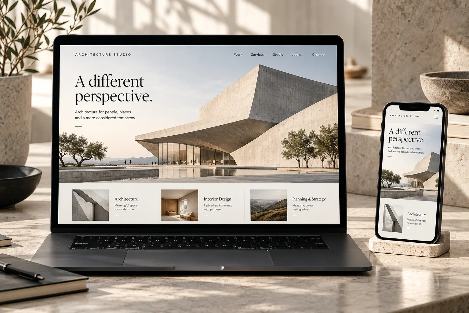Illustrative visual for websites for architecture and design practices