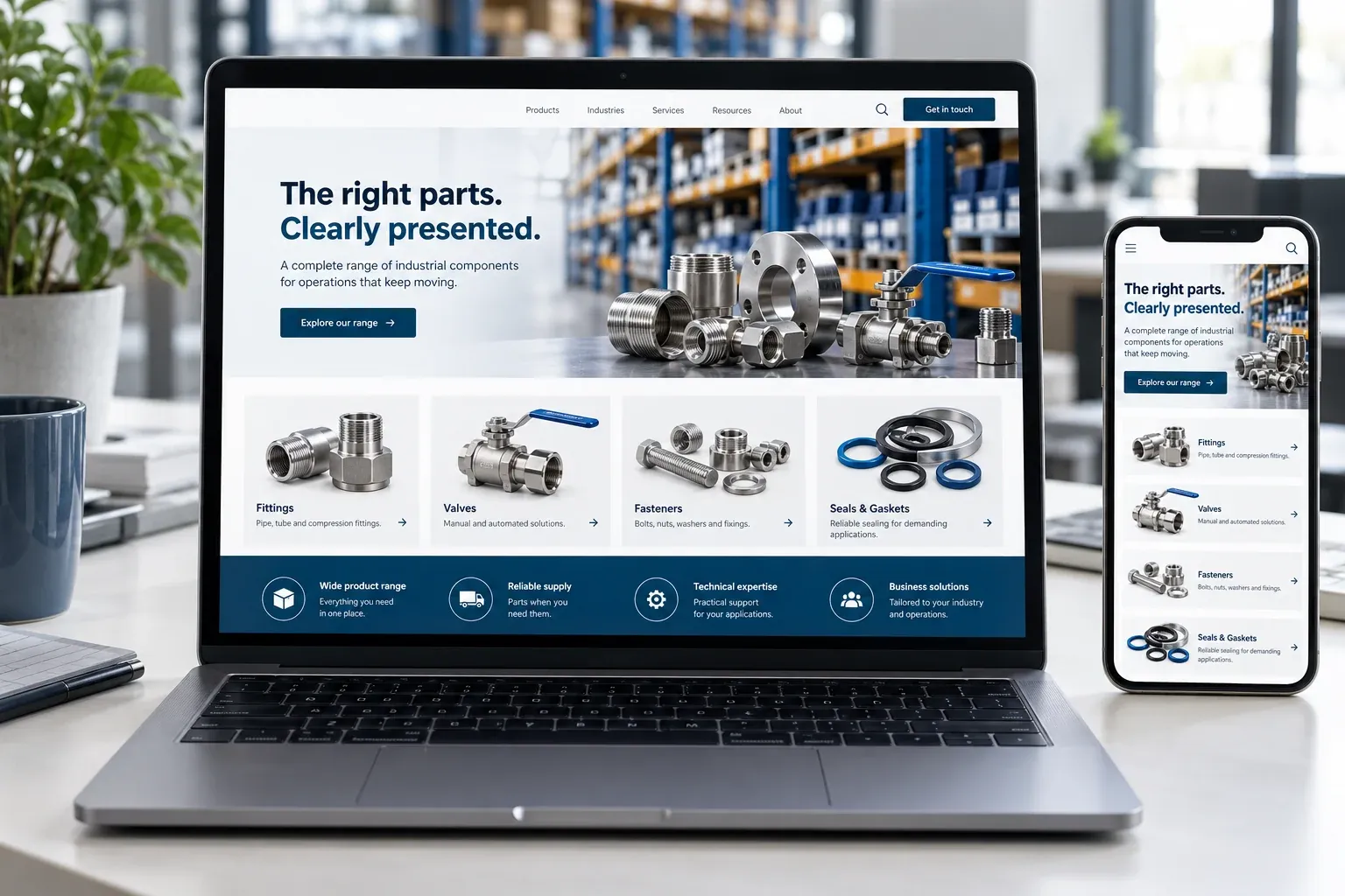 Illustrative visual for websites for b2b suppliers and distributors