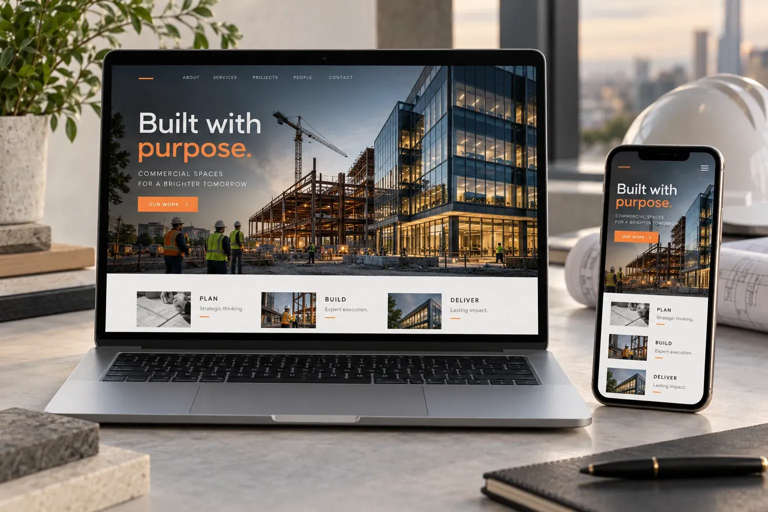 Illustrative visual for websites for construction companies