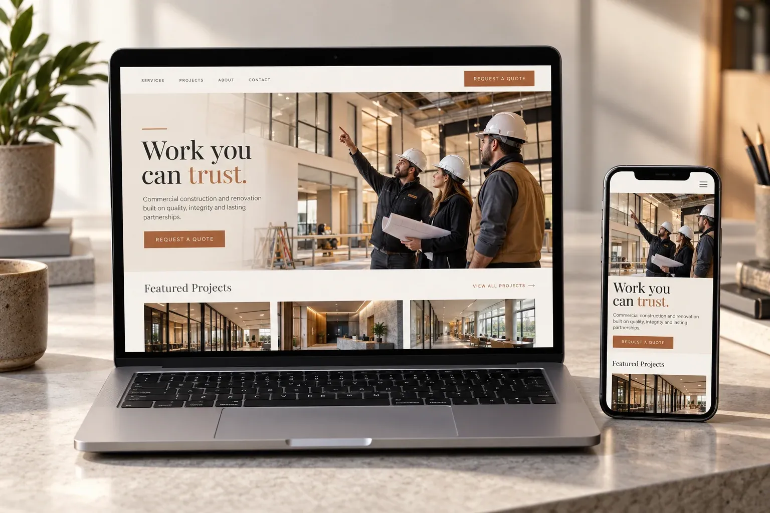 Illustrative visual for websites for contractors