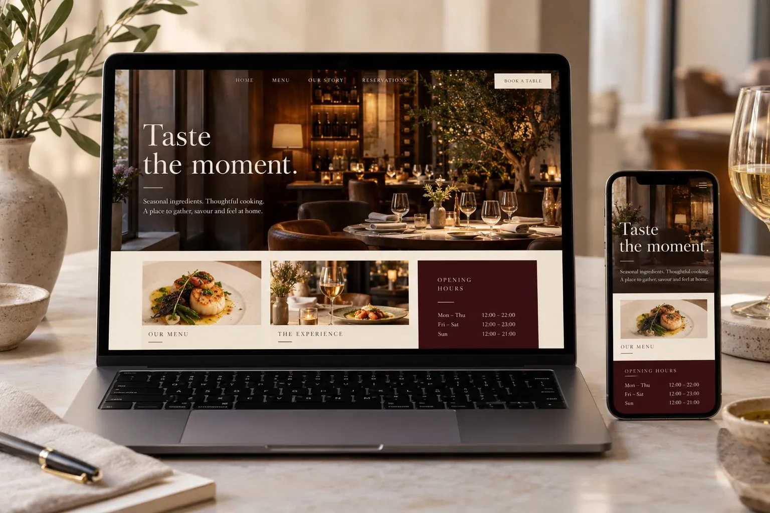 Illustrative visual for websites for restaurants and dining venues