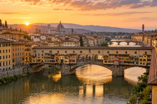 Illustrative city scene of Florence, Italy.