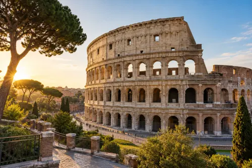 Illustrative city scene of Rome, Italy.