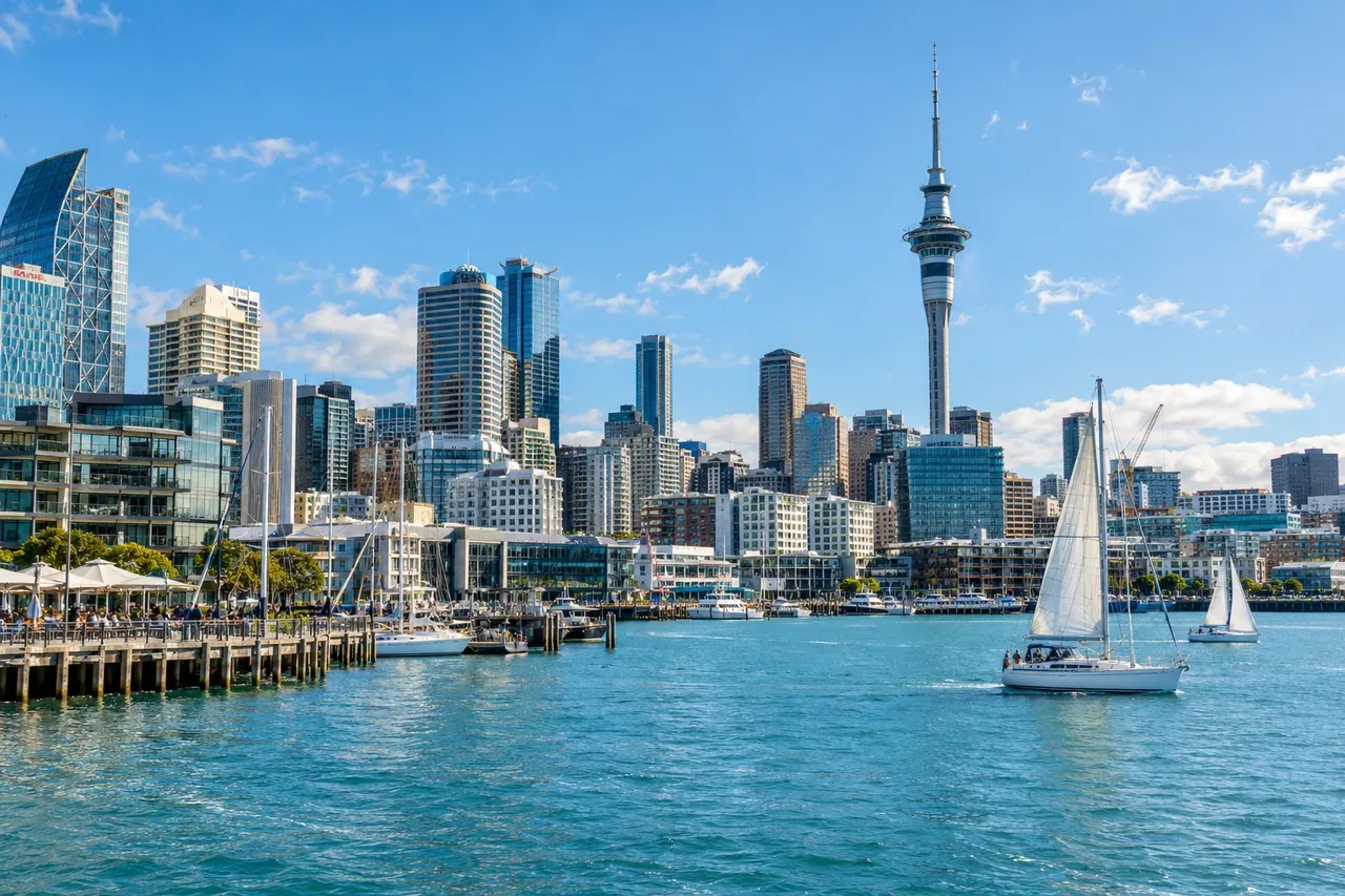 Illustrative city scene of Auckland, New Zealand.