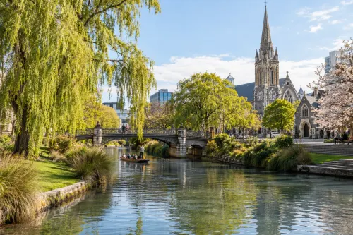 Illustrative city scene of Christchurch, New Zealand.
