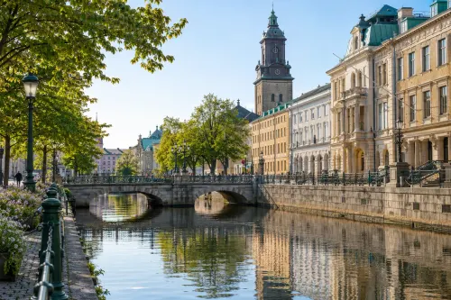 Illustrative city scene of Gothenburg, Sweden.