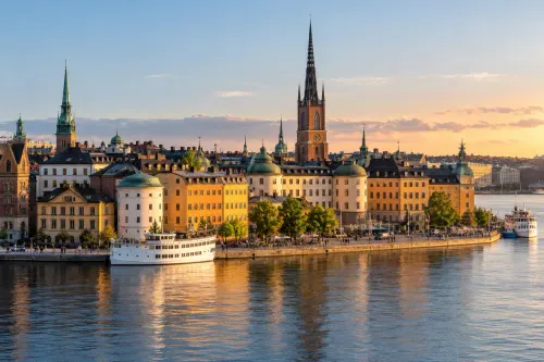 Illustrative city scene of Stockholm, Sweden.