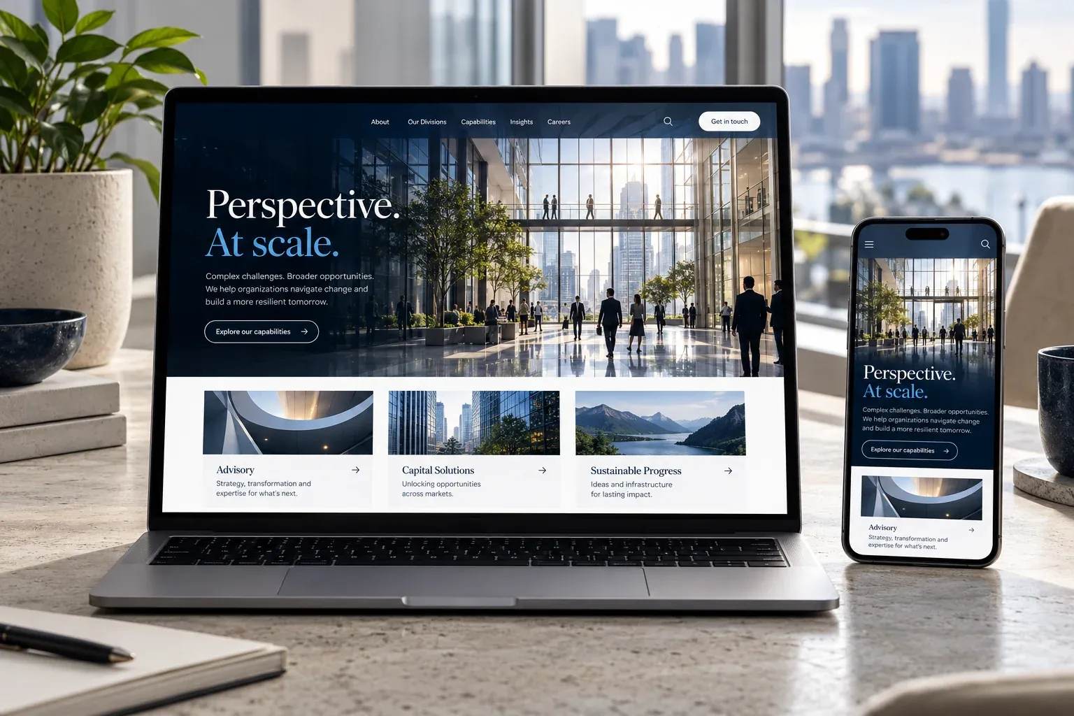 Illustrative visual for corporate website design
