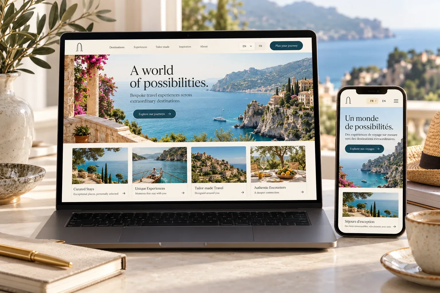 Illustrative visual for multilingual websites