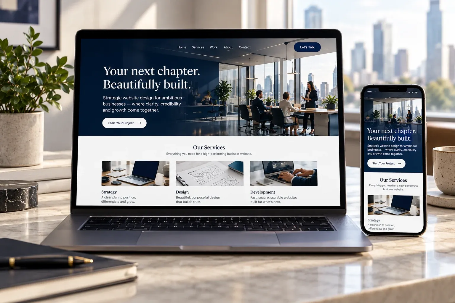 Illustrative visual for static website development