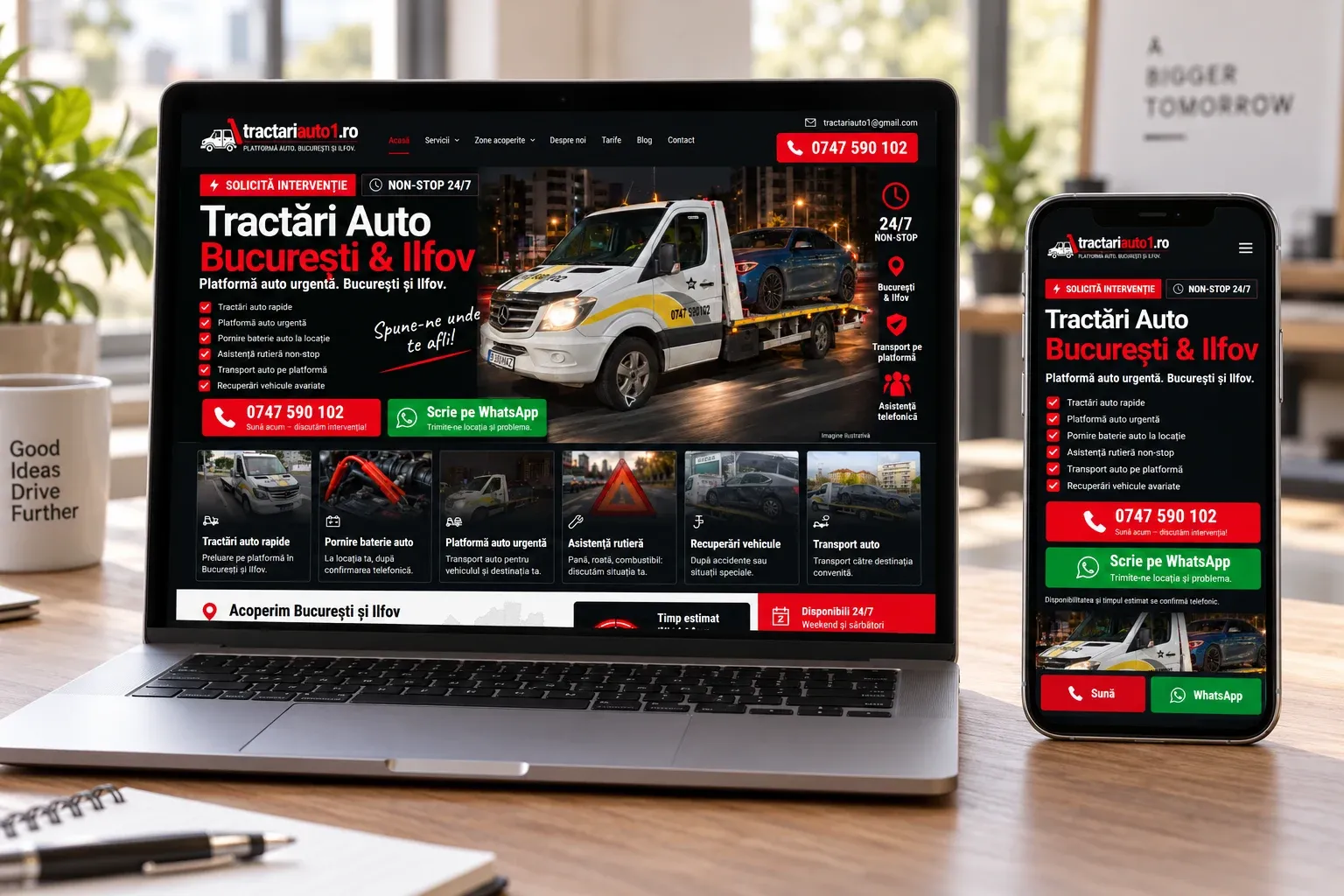 Tractări Auto 1 website project preview