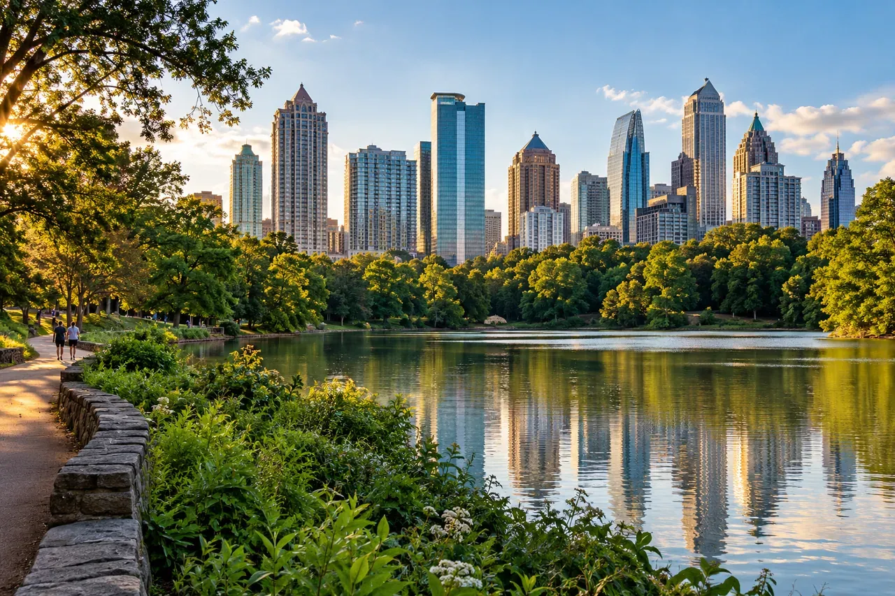 Illustrative city scene of Atlanta, United States.