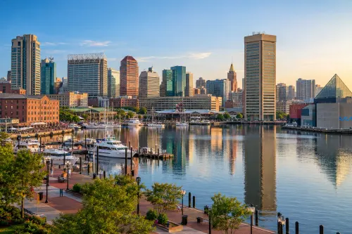 Illustrative city scene of Baltimore, United States.