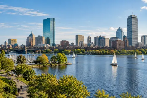 Illustrative city scene of Boston, United States.