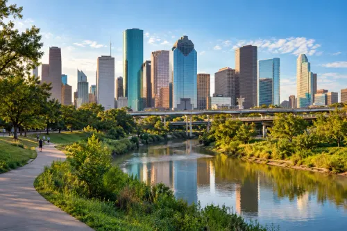 Illustrative city scene of Houston, United States.