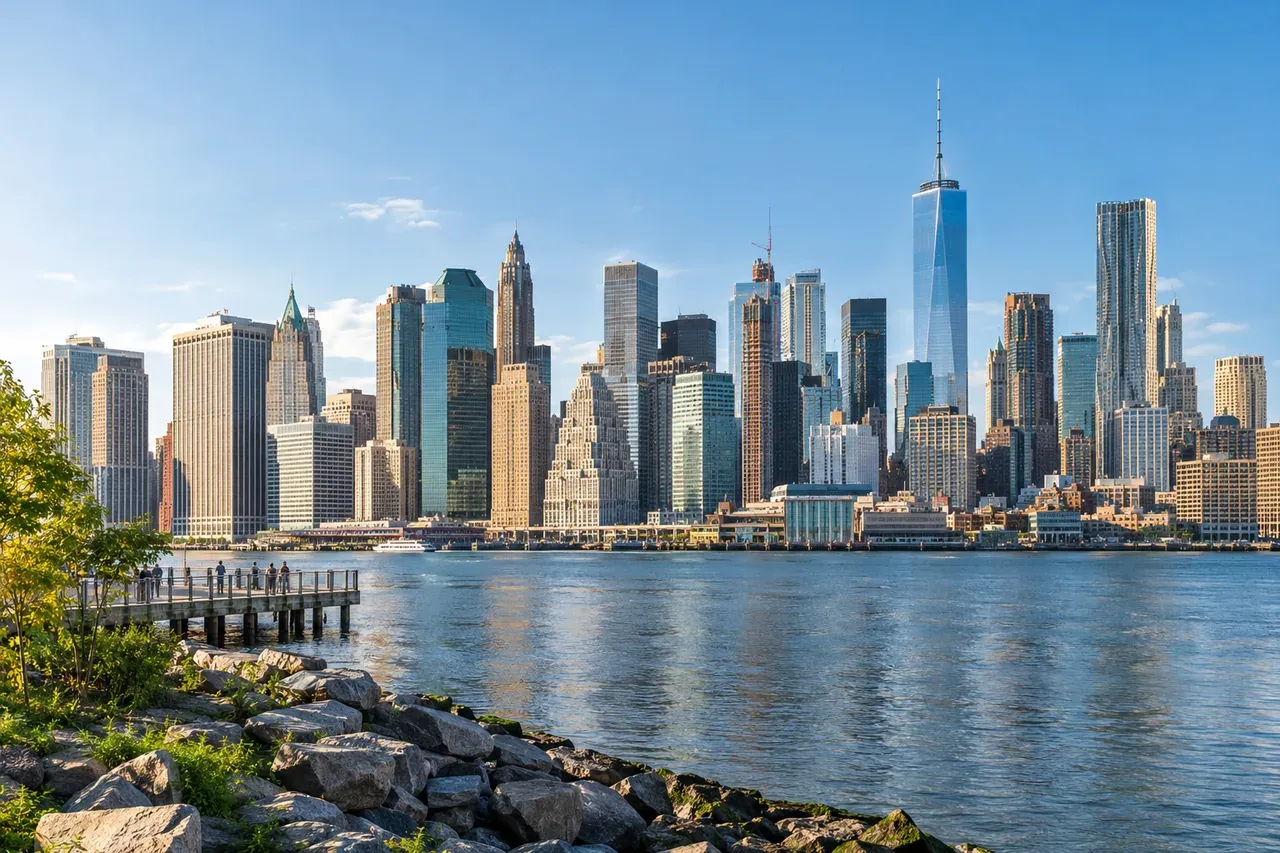 Illustrative city scene of New York, United States.
