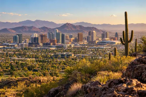 Illustrative city scene of Phoenix, United States.